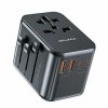 AWEI Adapter siec 2xUSB+3xUSB-C C-39 35W4w1 US/AU/EU/UK czarny/black Universal Travel GaN Charger